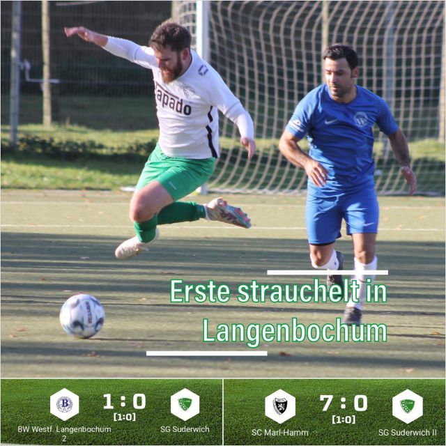 #meisterschaft #senioren #auswärtssieg #niederlage #immerweiter

Oh Mann das war ein gebrauchter Sonntag für unsere Senioren Teams 😟

Unsere Erste verlor trotz drückender Überlegenheit mit 0:1 bei @bwwlangenbochum2 🤨 Aber es war wie so oft wenn man vorne im Abschluss nicht konsequent genug ist! Mit dem ersten Torschuss gelang den Gastgebern nach knapp 20 Min der bis dahin überraschende Führungstreffer! Unsere Jungs ließen bis dahin den Ball gut laufen, allerdings ließ die kompakte Abwehr der Gastgeber auch kaum Chancen zu 🤷‍♂️

Die beste hatte dann Roman in der Nachspielzeit per berechtigem Foulelfmeter! Doch er scheiterte am starken Keeper der Gastgeber 😳 

Auch im zweiten Durchgang war es Einbahnstraßen-Fußball doch so sehr sich unsere Jungs auch mühten - ein Treffer wollte einfach nicht fallen und so empfangen wir am Sonntag den Tabellenführer @flaesheimerjungs anstatt selbst als Spitzenreiter ins Spiel zu gehen 😟

Unsere Zweite musste beim Tabellenzweiten @scmarlhamm leider ohne etatmäßigen Keeper antreten 🤨 Mit @joshua_krue Stand von der ersten Minute ein Feldspieler im Tor! Dennoch hielten unsere Jungs über eine halbe Stunde die Null 👌 doch zehn Minuten vor der Pause gelang den Gastgebern dann doch das 1:0.

Nach dem Wechsel wurde Marl-Hamm dann der Favoritenrolle gerecht und erhöhte bis zur 60. Minute auf 3:0 ☹️ Mit einem Doppelpack machten die Gastgebern dann endgültig den Sack zu und kamen in den Schlussminuten sogar noch zu zwei weiteren Treffern 😫

#wirsindsurk #wirhaltenzusammen #teamgeist