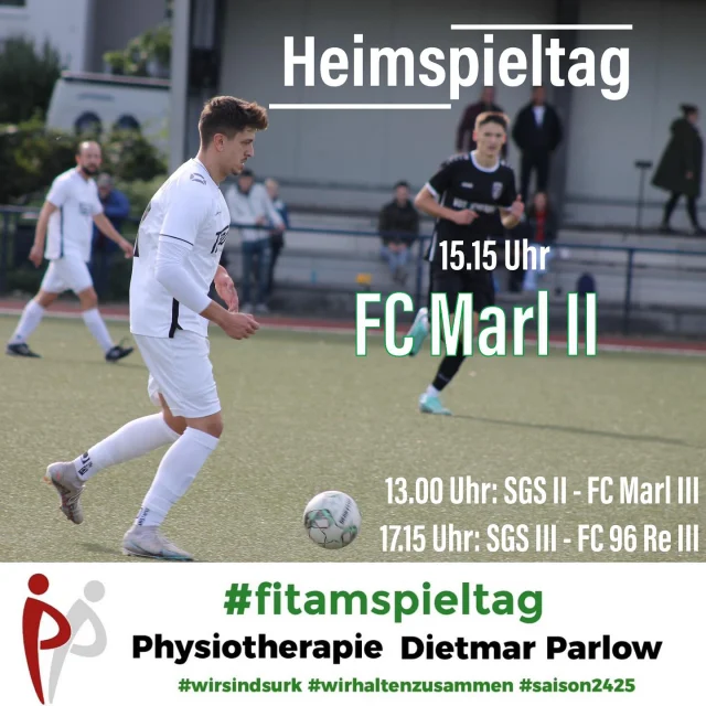 #meisterschaft #fitamspieltag #heimspiel #lülfstrasse 

Es ist zwar erst der 26.Spieltag, doch ist das letzte Mal dass alle 3 Seniorenteams gemeinsam zu spielen 🤔

Um 15.15 Uhr empfängt unsere Erste den @zweite.mannschaft . Gegen den Tabellenzwölften gab es im Hinspiel einen 3:0-Erfolg.

Um 13 Uhr empfängt unsere Zweite den @fcmarl_2011 III. Auch die Zweite gewann das Hinspiel beim Tabellenletzten mit 6:2.

Zum Schluss spielt unsere Dritte ab 17.15 Uhr gegen den @fc96recklinghausen III. Und auch hier gab es im Hinspiel beim Tabellenneunten einen 5:2-Auswärtssieg.

Hoffen wir mal auf eine ähnliche Ausbeute heute 💚🤍🍀

Bereits ab 11 Uhr spielt unsere A1 beim punktgleichen @mengede.0820 . Im Hinspiel gewannen unsere Jungs mit 4:2. 🙏

Wir drücken allen Teams viel Erfolg 🍀 👍🏻

#wirsindsurk #wirhaltenzusammen #teamgeist