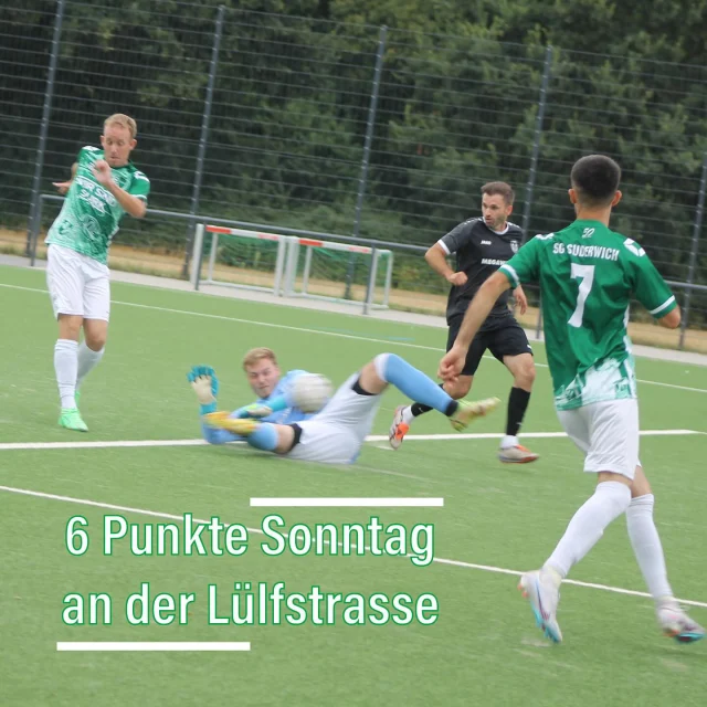 #meisterschaft #senioren #heimspiele #6punkte #heimsieg

Sauber Jungs 💚🤍💪 Unsere Senioren feiern den ersten 6 Punkte-Sonntage und behalten somit alle Punkte an der Lülfstrasse 👏👏

Den Anfang machte unsere Zweite mit einem 5:2 (2:0) gegen den @svbossendorf . @kreisliga_terodde brachte unsere Jungs per Doppelpack 🔥 in der ersten Hälfte in Führung. Allerdings hätten wir auch schon höher führen können, hatten aber auch etwas Glück bei einem Pfostentreffer der Gäste 🤷‍♂️

Im zweiten Durchgang schien die Partie mit dem 3:0 durch Rückkehrer @buny67_ bereits entschieden, doch dann kamen die Gäste wie aus dem Nichts auf einmal auf 3:2 heran und witterten noch einmal Morgenluft, doch dann sorgte @tayler45_ zehn Min vor dem Ende für das 4:2 ⚽️ @nicow.75 machte dann mit dem 5:2 kurz vor Schluss den Deckel drauf und sorgte für den ersten Dreier der neuen Saison 💪👏👏

Und auch unsere Dritte feierte im Anschluss den ersten Dreier der Saison 🙋‍♂️ Am Ende heiß es gegen die SG @svtitaniaerkenschwick / @rotweiss.erkenschwick III 2:1 (1:0). @leon_klt brachte unsere Jungs nach gut 25 Min in Führung, die Gäste schafften allerdings kurz vor der Pause den 1:1-Ausgleich 🤔

Die zweite Hälfte verlief äußerst ausgeglichen, doch dann sorgte @janniss.lct mit einer starken Willensleistung und einem überlegtem Abschluss für die erneute 2:1-Führung ⚽️ Danach hatten wir noch Pech mit einem Lattentreffer, allerdings brannte hinten auch nix mehr an und so blieb es beim 2:1 👏👏

Glückwunsch Jungs - weiter so 💚🤍🔥

#wirsindsurk #zusammenhalt #gemeinschaft